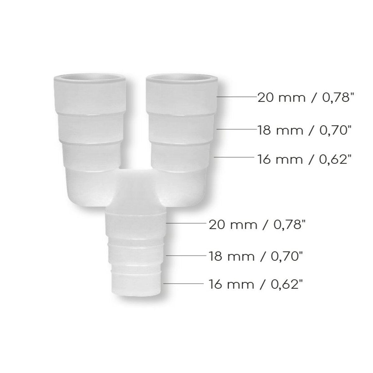 Universal 3-way fitting Gia condensate drain 16/18/20 mm