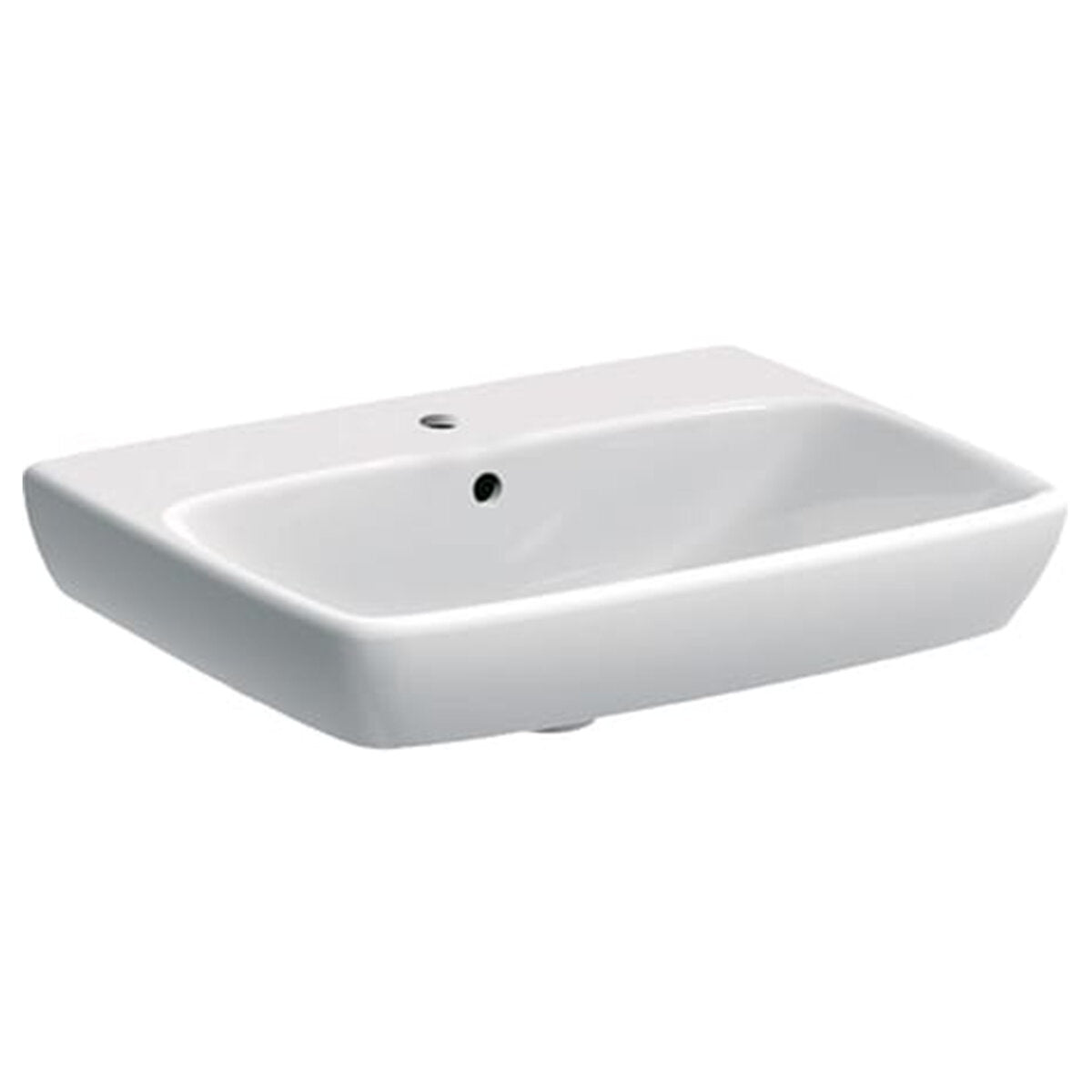 White wall hung washbasin 55 Geberit Selnova Square 55 cm