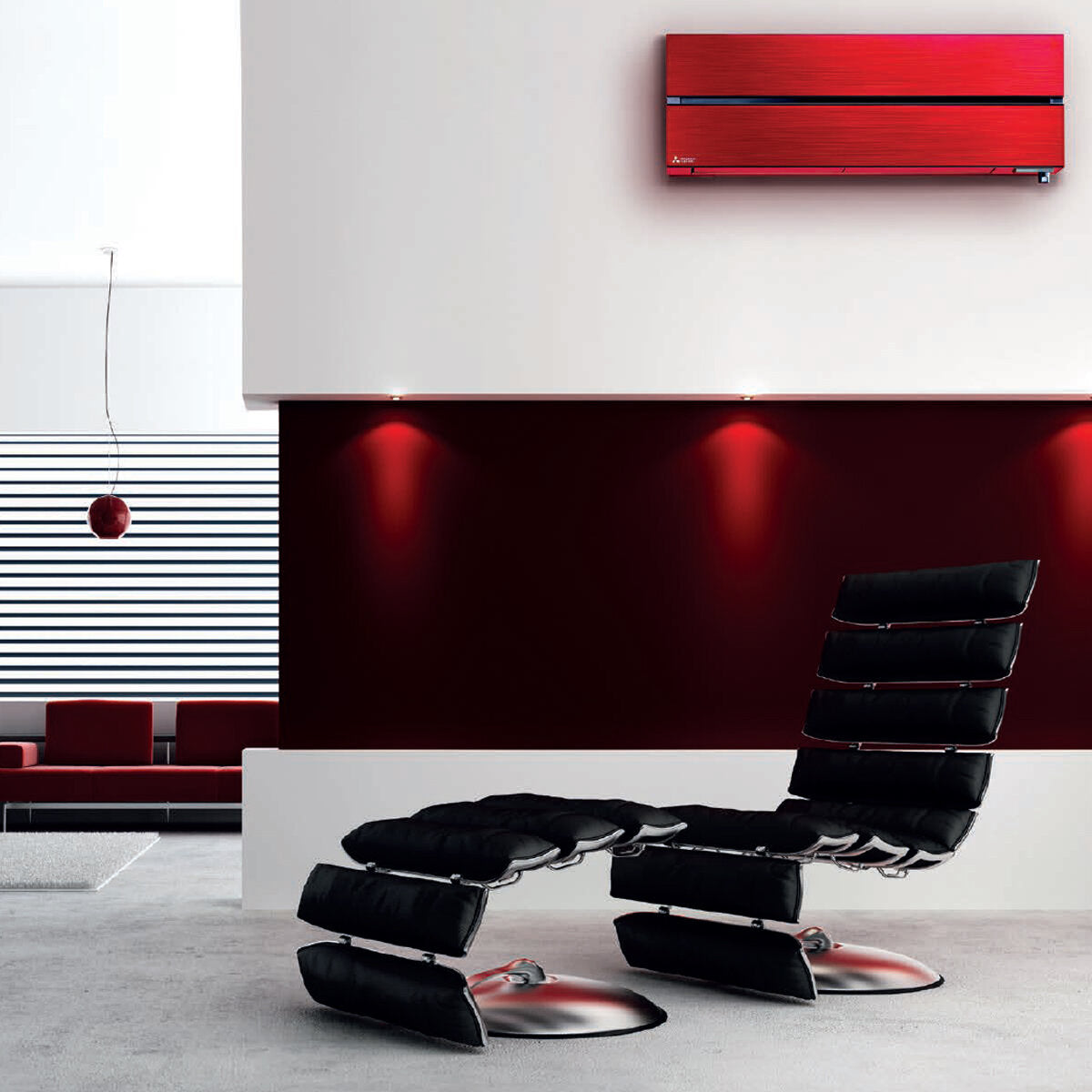 Mitsubishi Electric Kirigamine Style MSZ-LN Dual-Split-Klimaanlage 9000 + 9000 BTU Inverter A++ Outdoor WLAN 4,2 kW rot