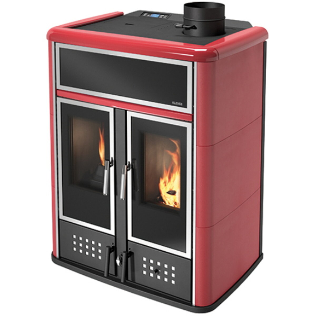 Pellet and wood stove Klover DUAL acs 27.4 kW hydro + DHW kit