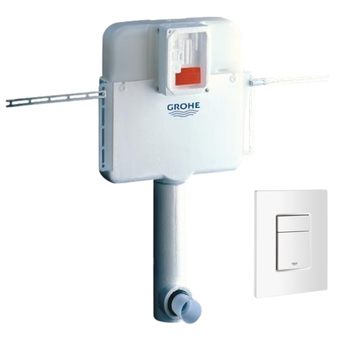 Grohe built-in WC cistern kit + Skate Cosmopolitan white plate