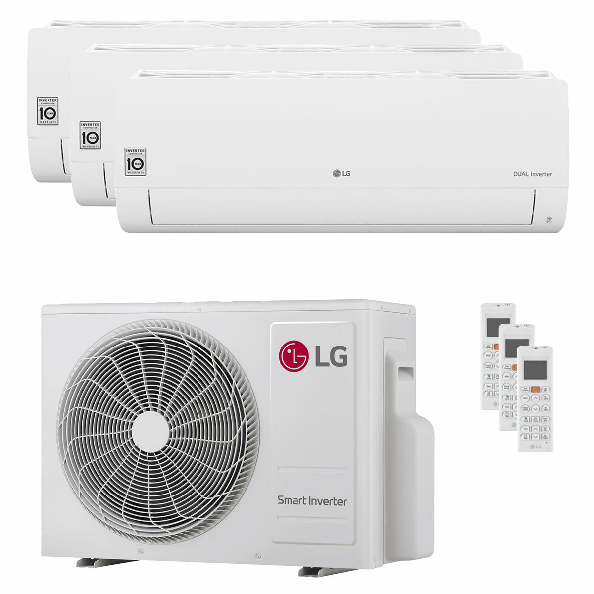 LG DUALCOOL Libero Smart trial split air conditioner 7000+7000+12000 BTU inverter A+++ wifi external unit 5.2 kW