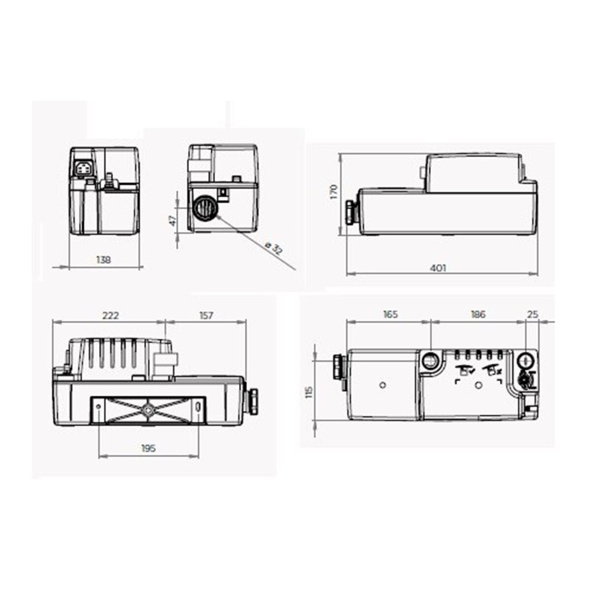 Condensation drain pump SFA SANICONDENS BEST FLAT - for boilers, air conditioners, dehumidifiers, refrigeration units