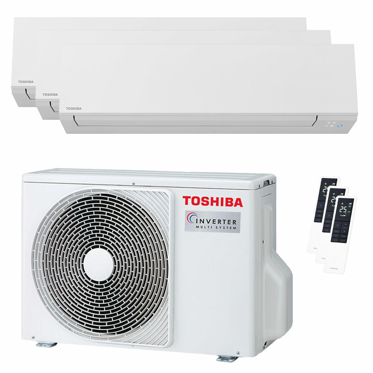 Toshiba SHORAI Edge White Trial-Split-Klimaanlage 7000+9000+9000 BTU Wechselrichter A+++ WLAN-Außeneinheit 5,2 kW