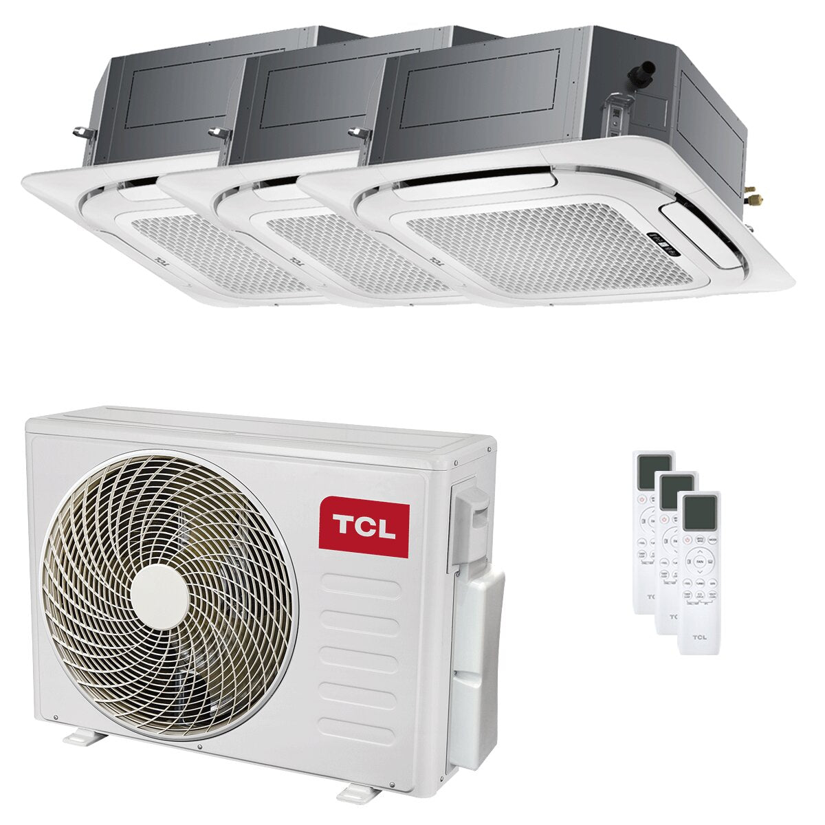 Climatiseur TCL Cassette 4 voies Série S Trial Split 9000+9000+9000 BTU Inverter A++ Wi-Fi Unité externe 7,9 kW