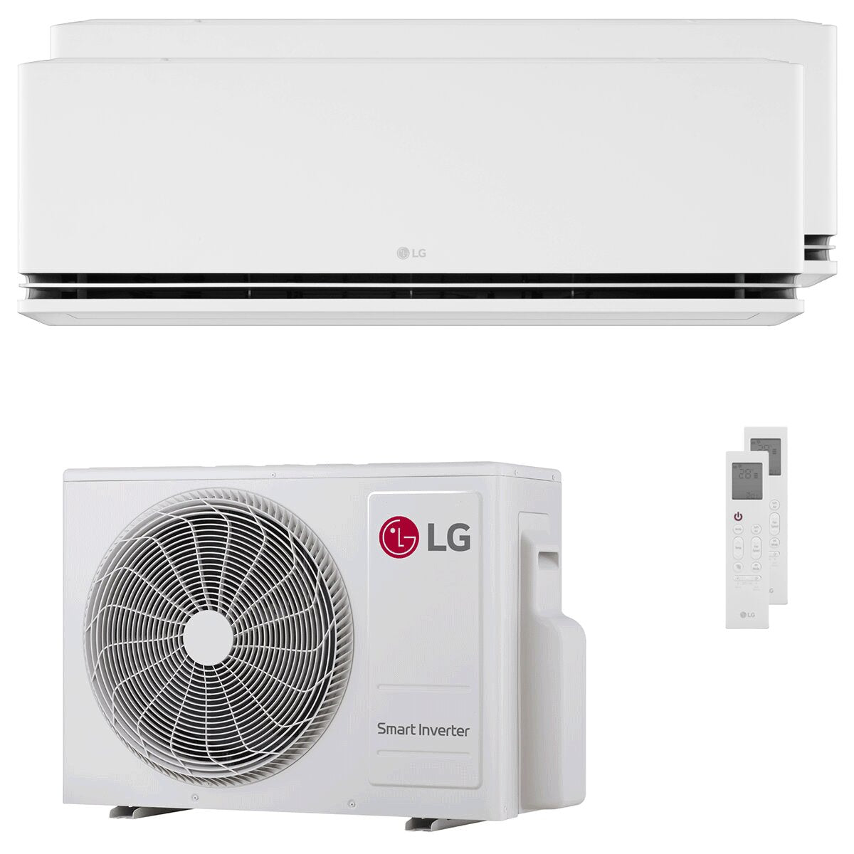 LG DUALCOOL Deluxe AI dual split air conditioner 9000+12000 BTU inverter A+++ wifi external unit 4.7 kW