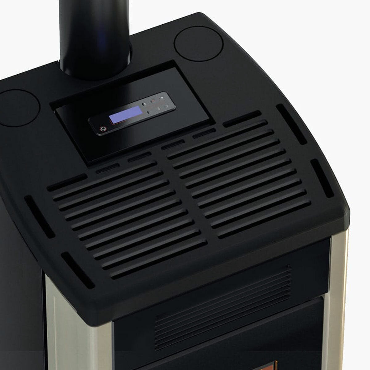 Poêle à granulés Cadel Atena Plus 12 avec air pulsé, 12 kW - WiFi, IVOIRE MAIOLICA