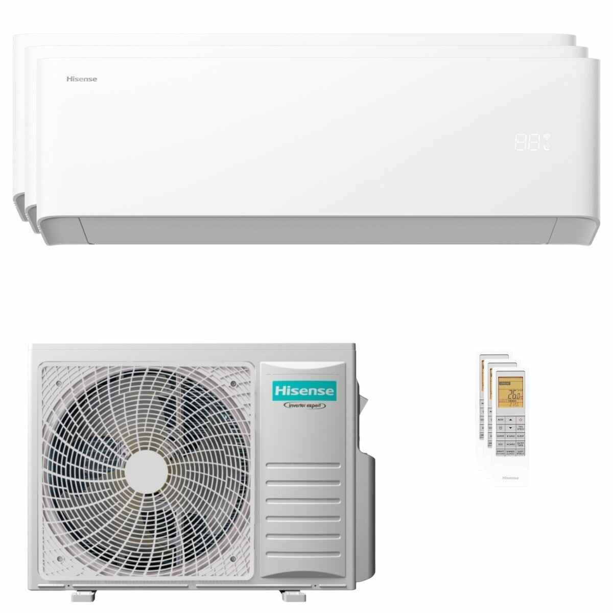 Hisense Uni HB trial split air conditioner 9000+9000+18000 BTU inverter A++ wifi outdoor unit 7 kW
