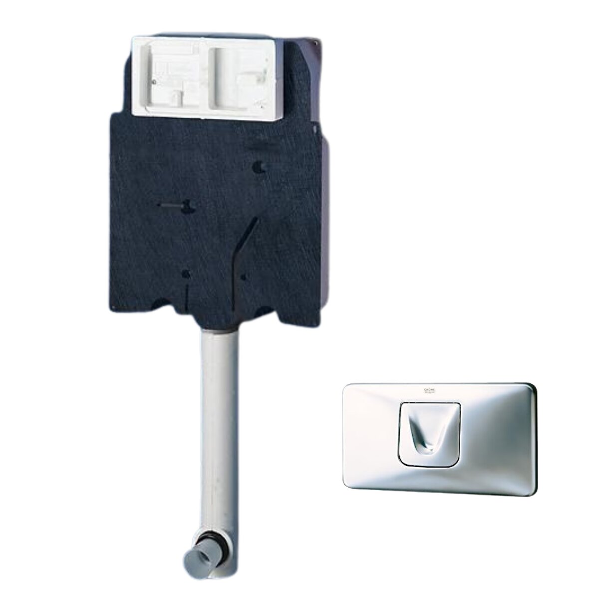 Grohe WC cistern kit + Colani chrome plate