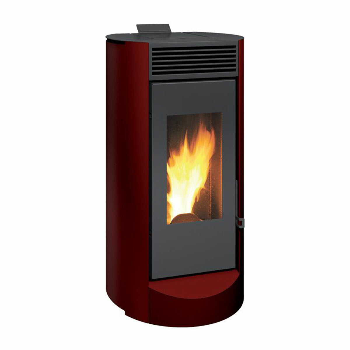 Poêle à pellets Caminetti Montegrappa Landa 9,5 kW avec air ventilé rouge