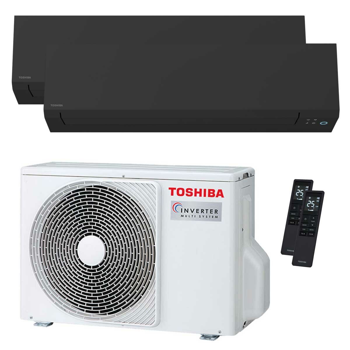 Climatiseur Toshiba SHORAI Edge Black dual split 9000+12000 BTU inverseur A++ unité extérieure wifi 5,2 kW