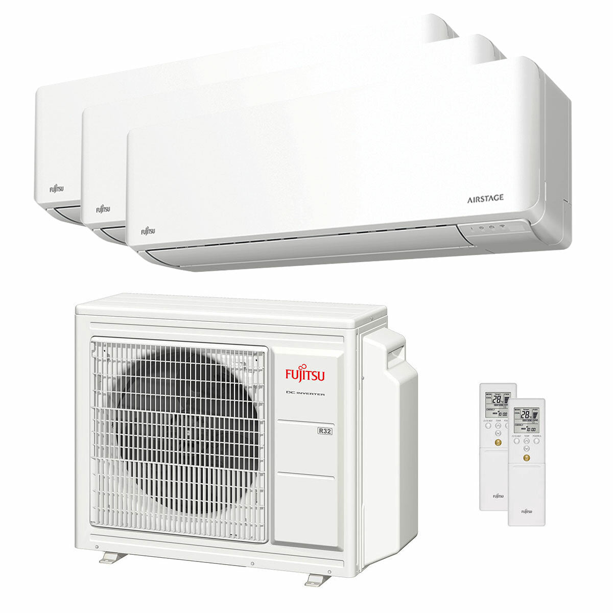 Fujitsu KMCG Series WiFi trial split air conditioner 7000+7000+7000 BTU inverter A+++ wifi external unit 5.4 kW