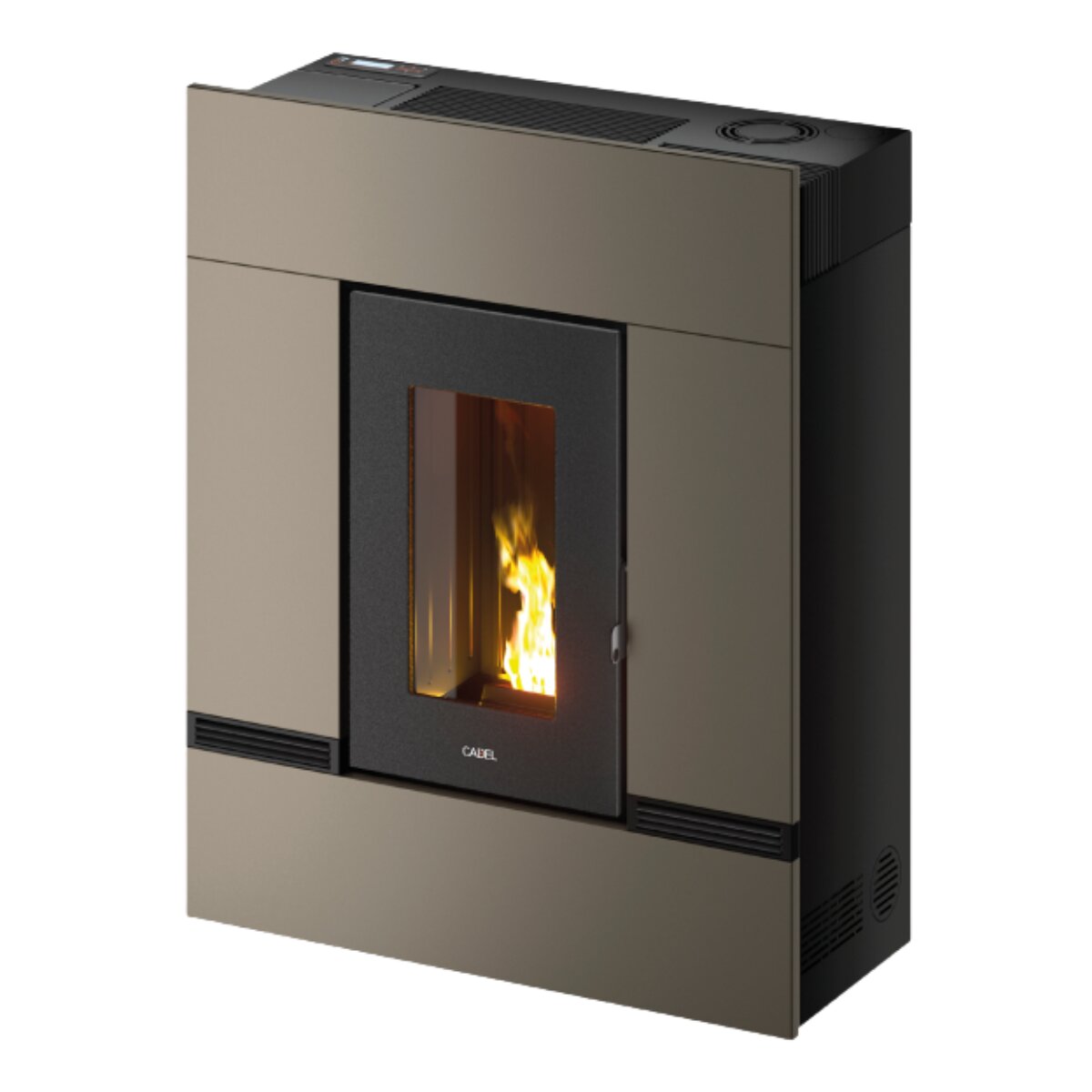 Poêle à granulés à air pulsé Cadel Mithos Plus 12 PS 12 kW - Wi-Fi Bronze clair