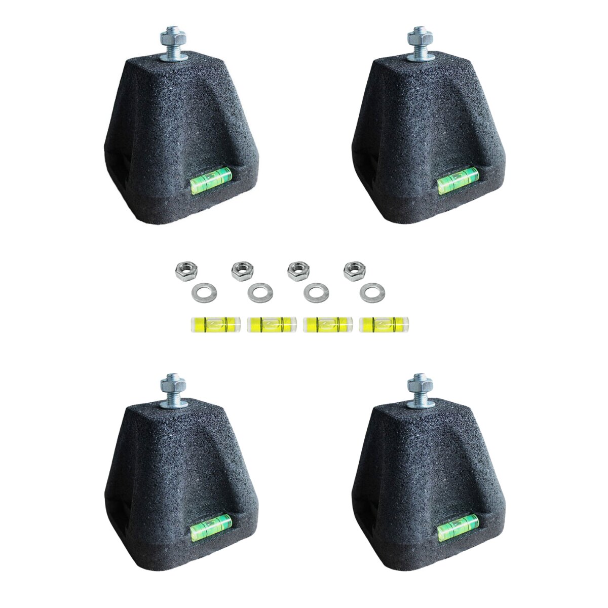 Set mit 4 Gia Antivibrations-Bodenhalterungen für Klimaanlagen und Wärmepumpen – 100 x 100 x 100 mm