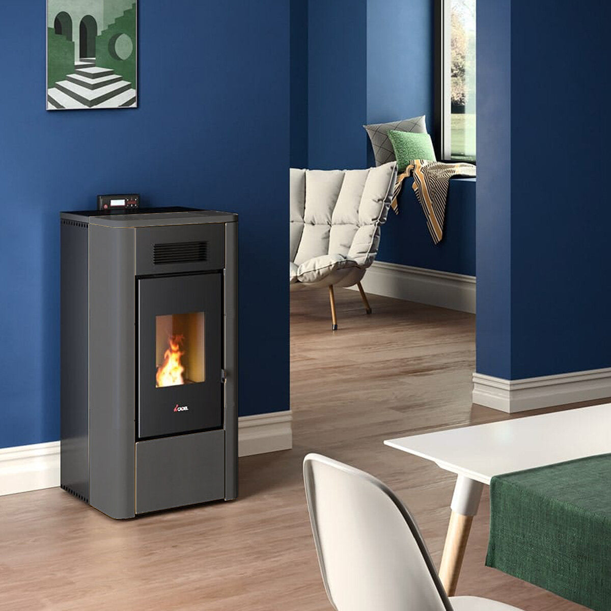 Cadel River Idro 16 Water Pellet Stove 16.1 kW WiFi Anthracite