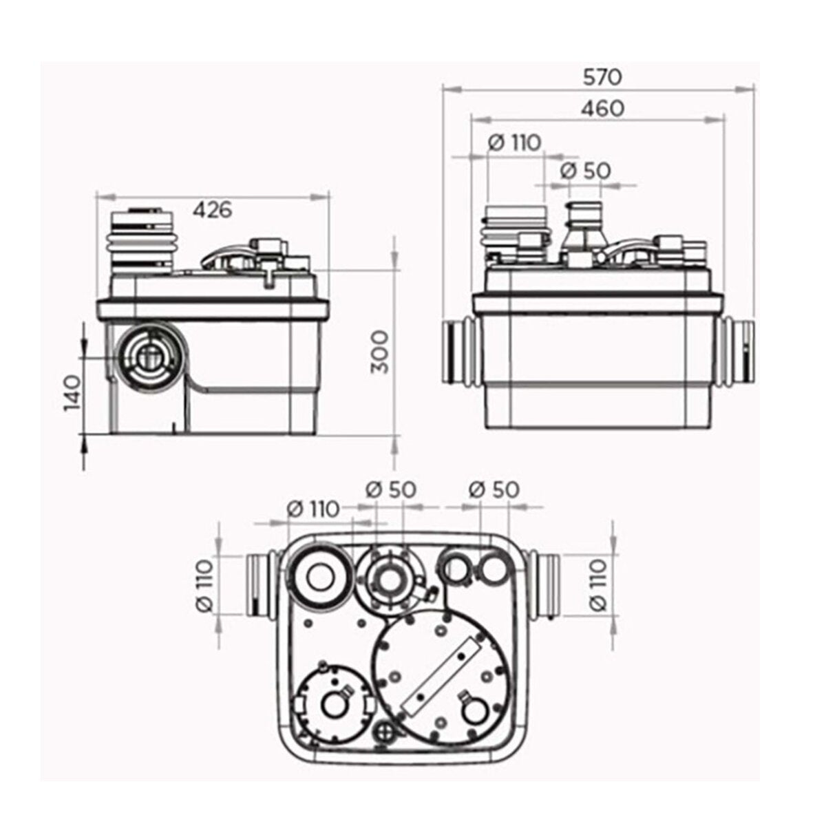 SFA SANICUBIC 1 Abwasserpumpstation mit Abwasserzerkleinerern – für Toiletten, Badezimmer, Küchen oder Waschküchen