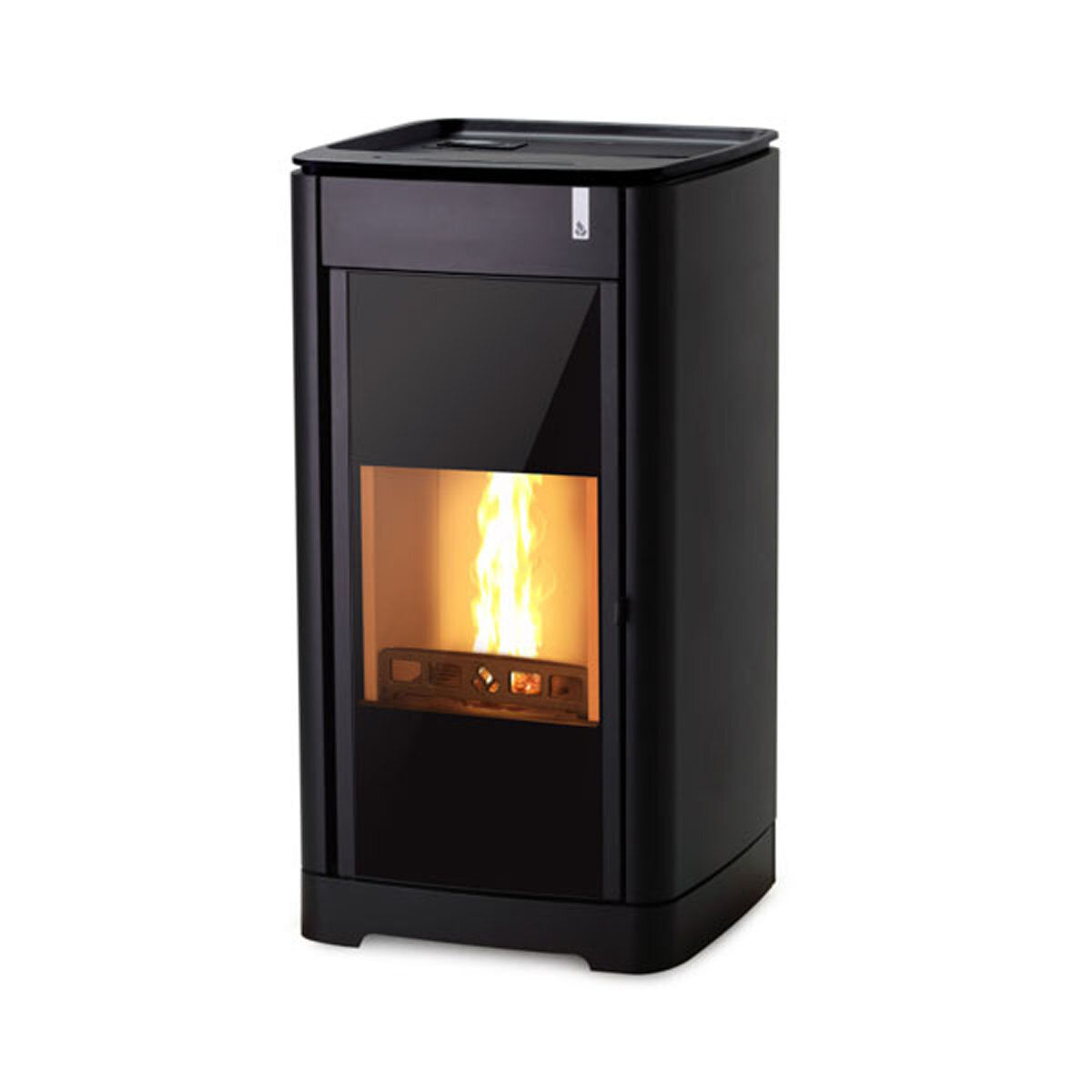 Poêle multi-combustibles Girolami Furni 22 noir, 22 kW, système hydronique + kit ECS