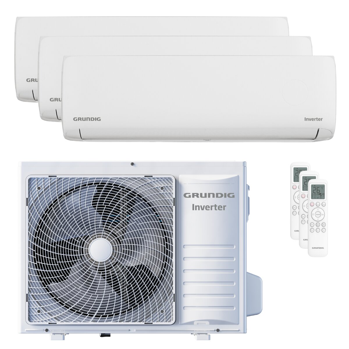 Grundig PROLOGUE MULTI GR-7 trial split air conditioner 9000+9000+12000 BTU R32 Inverter WiFi A++ External unit 7 kW