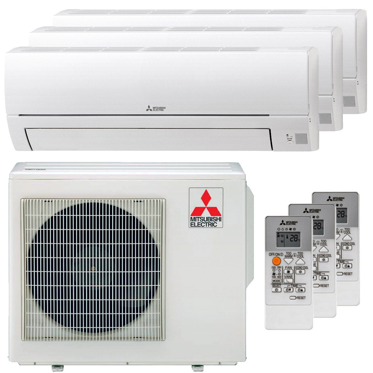 Mitsubishi Electric MSZ-HR trial split air conditioner 9000 + 9000 + 9000 BTU external A ++ inverter 5.0 kW