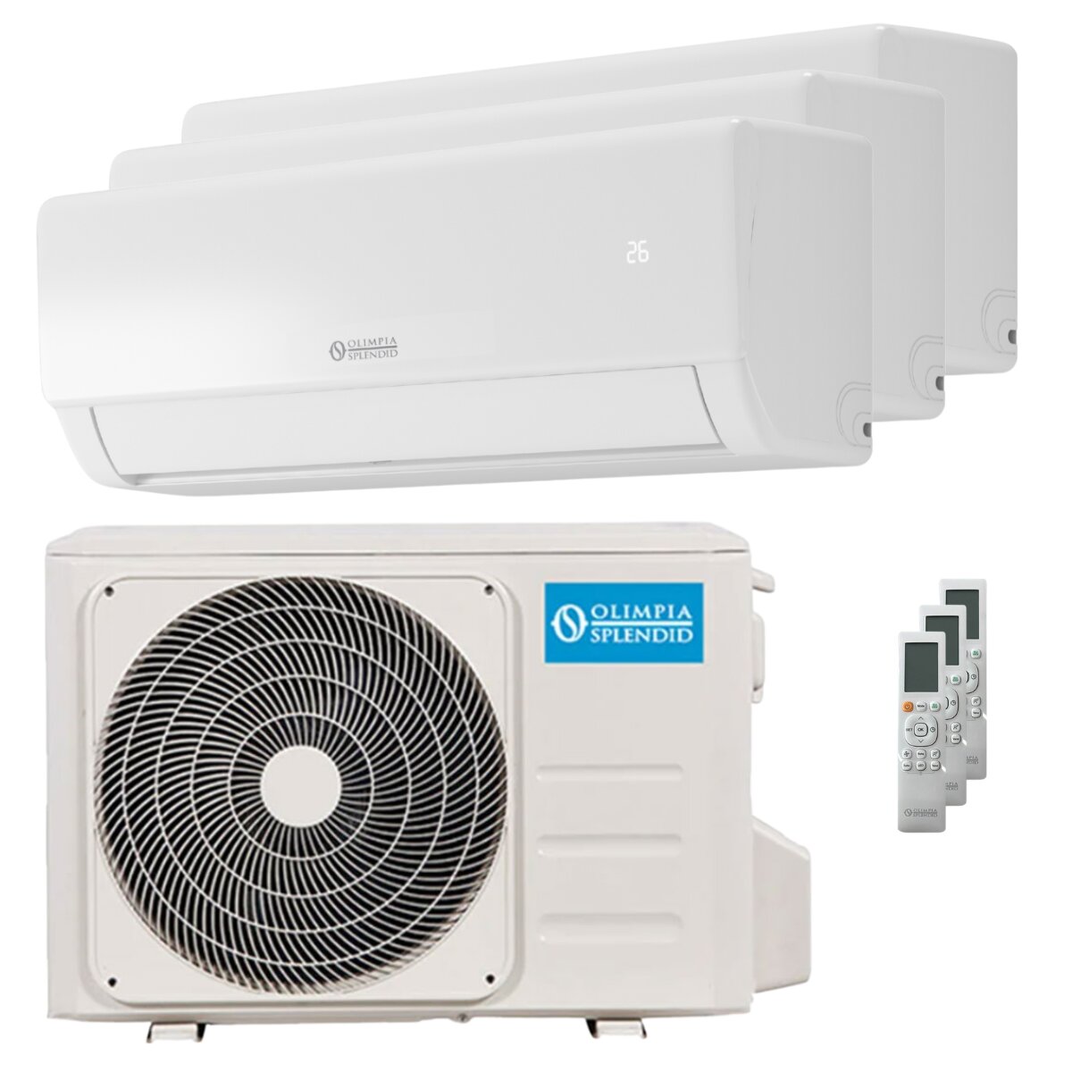Climatiseur split Olimpia Splendid Nexya S5 E Inverter (essai) 12 000 + 12 000 + 12 000 BTU Inverter A++ Wi-Fi, unité extérieure 8,2 kW