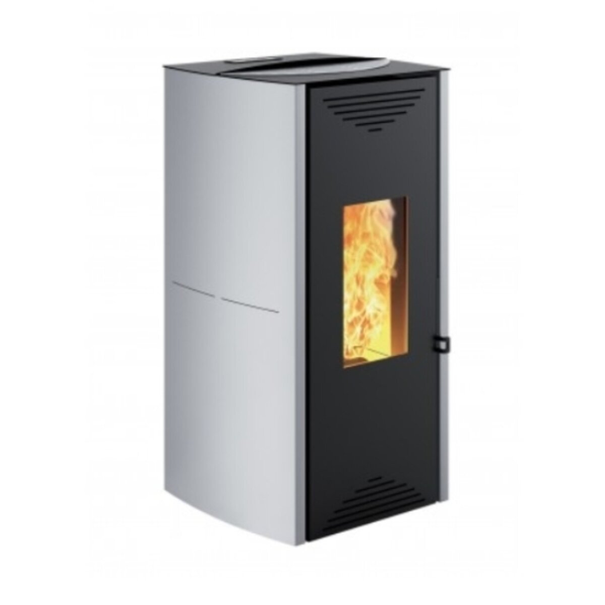 Hydro-Pelletofen Caminetti Montegrappa Tuga 16,8 kW mit metallgrauem Wasser