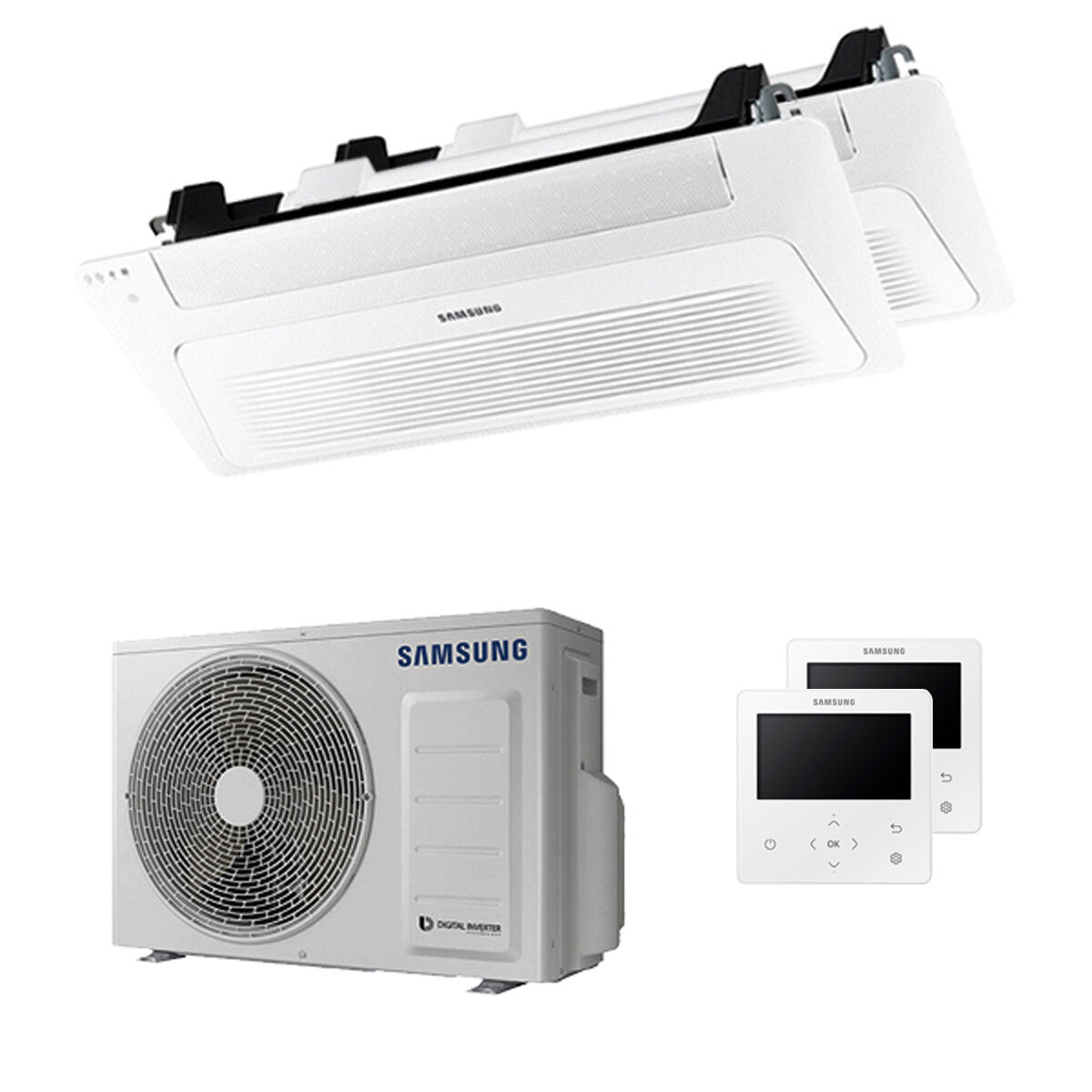 Samsung Climatiseur Cassette WindFree 1 Way dual split 9000 + 9000 BTU inverter A+++ unité extérieure 4.0 kW
