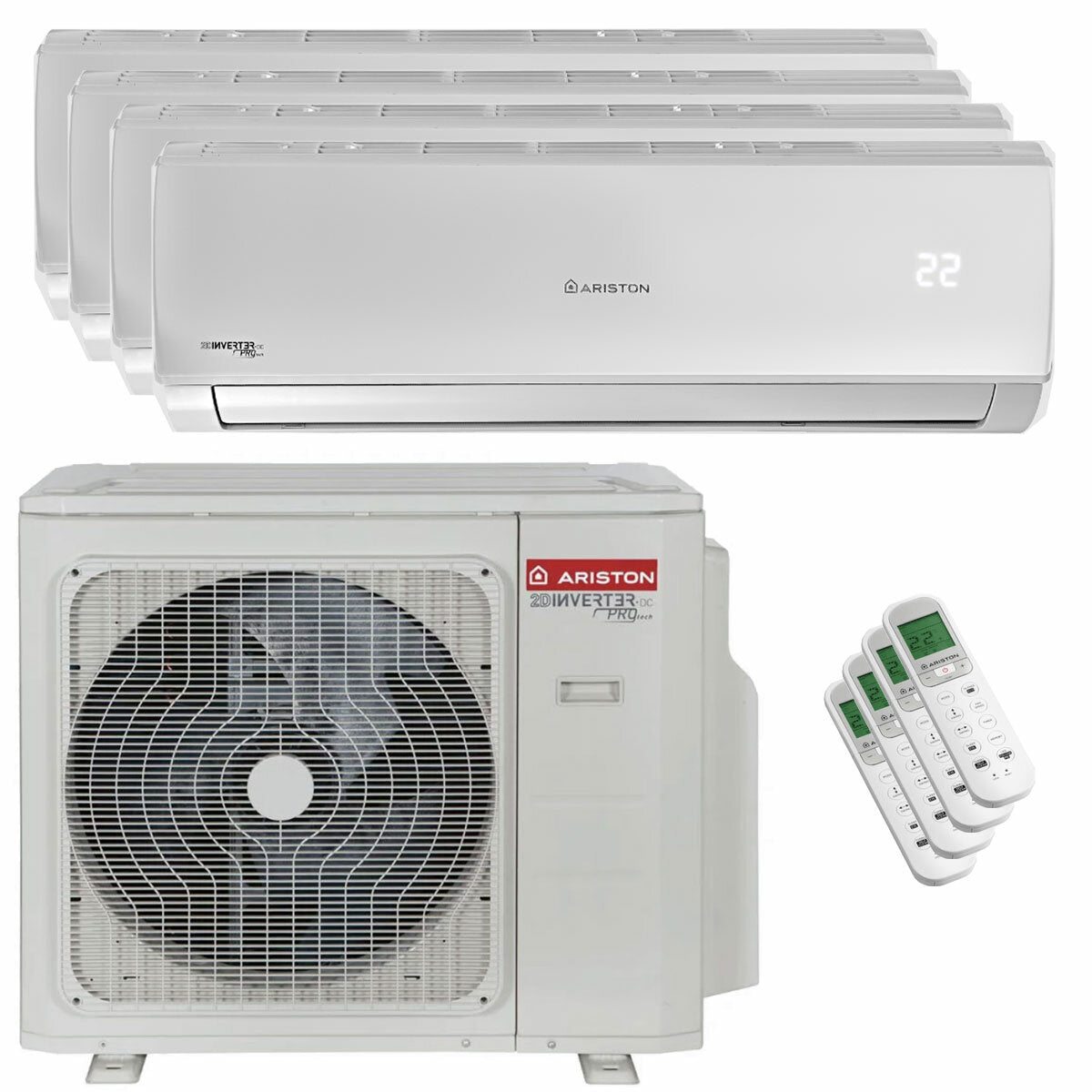 Ariston ALYS R32 split quad air conditioner 9000+9000+9000+18000 BTU inverter A++ external unit 10.6 kW