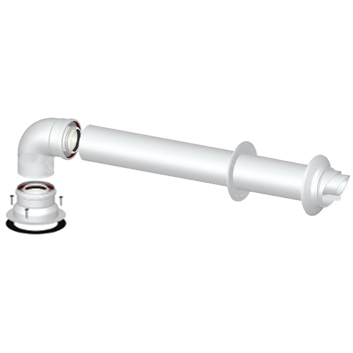 Bosch boiler installation kit with coaxial flue, dirt separator, polyphosphate dispenser and neutralizing cartridge