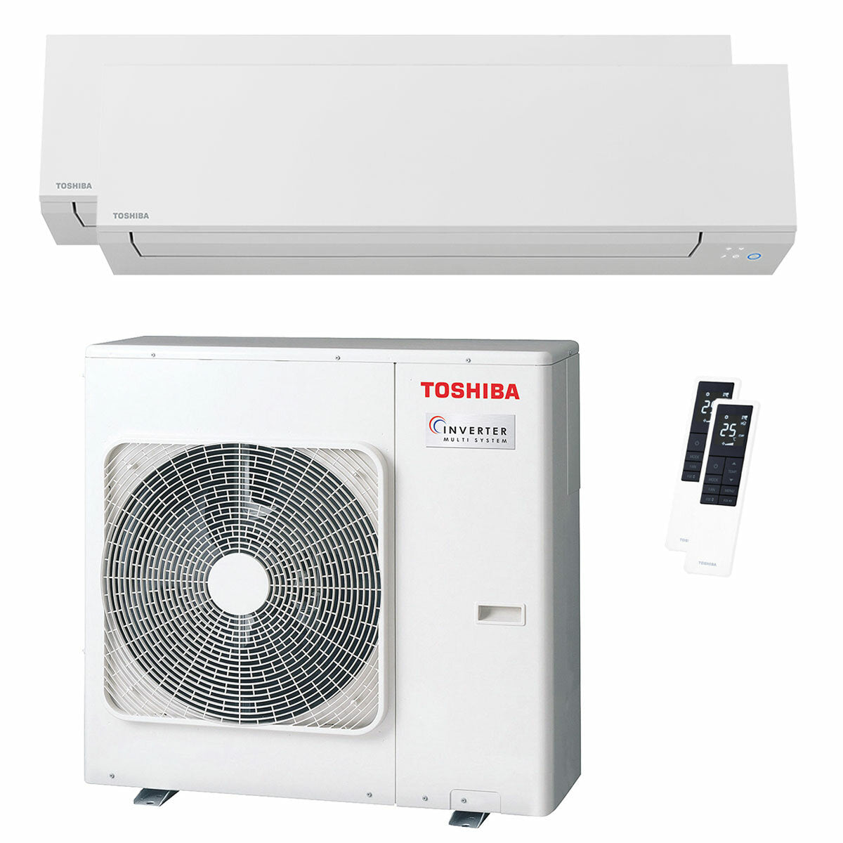 Toshiba SHORAI Edge White Dual-Split-Klimaanlage 12000+18000 BTU Wechselrichter A+++ WLAN-Außeneinheit 8 kW