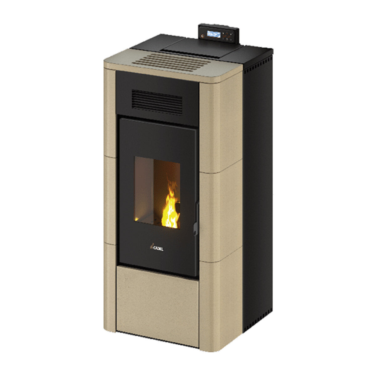 Cadel River Idro 16 Water Pellet Stove 16.1 kW WiFi - IVORY MAIOLICA