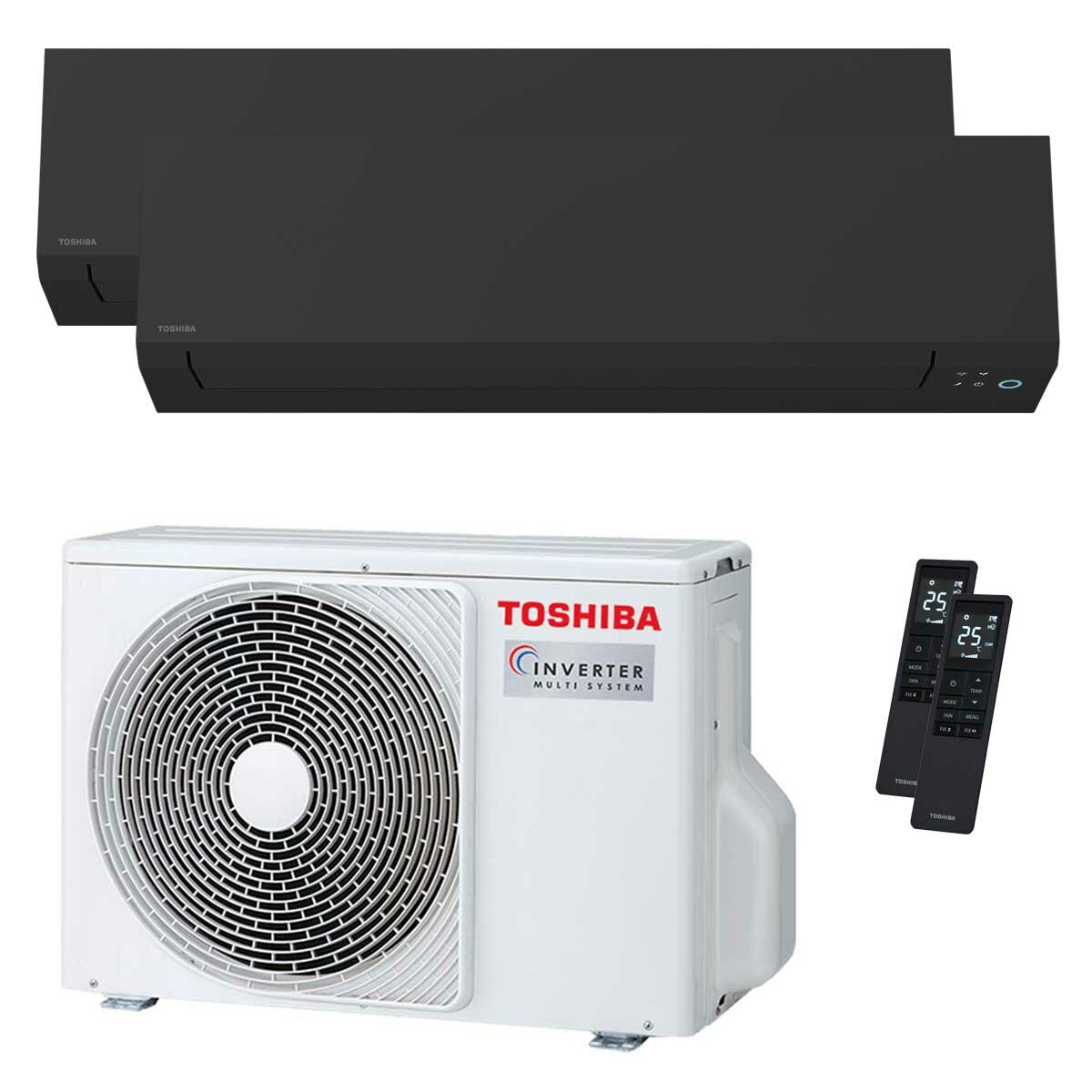 Toshiba SHORAI Edge Black climatiseur dual split 5000+12000 BTU inverseur A++ unité extérieure wifi 4 kW
