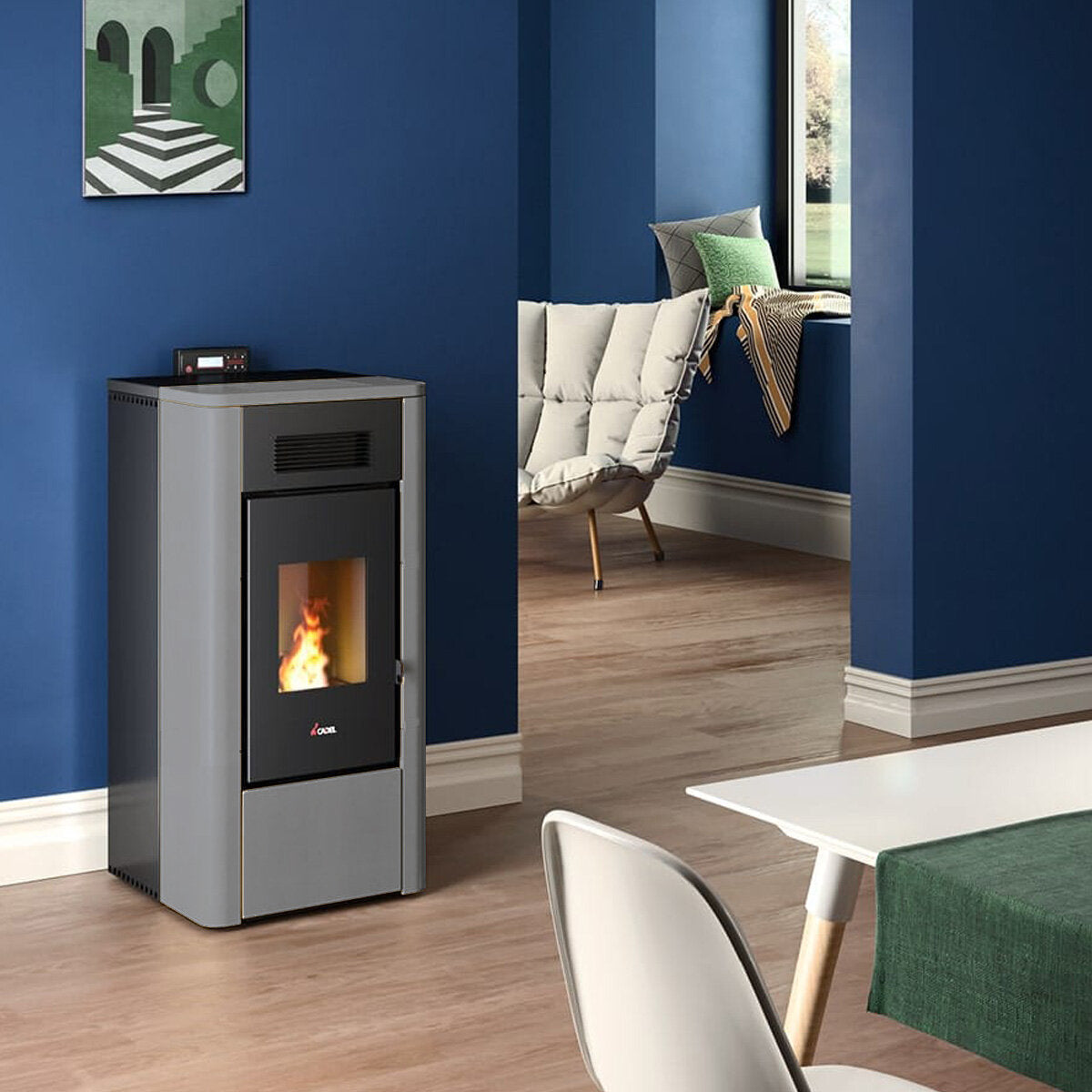 Cadel River Idro 16 Water Pellet Stove 16.1 kW WiFi Titanium