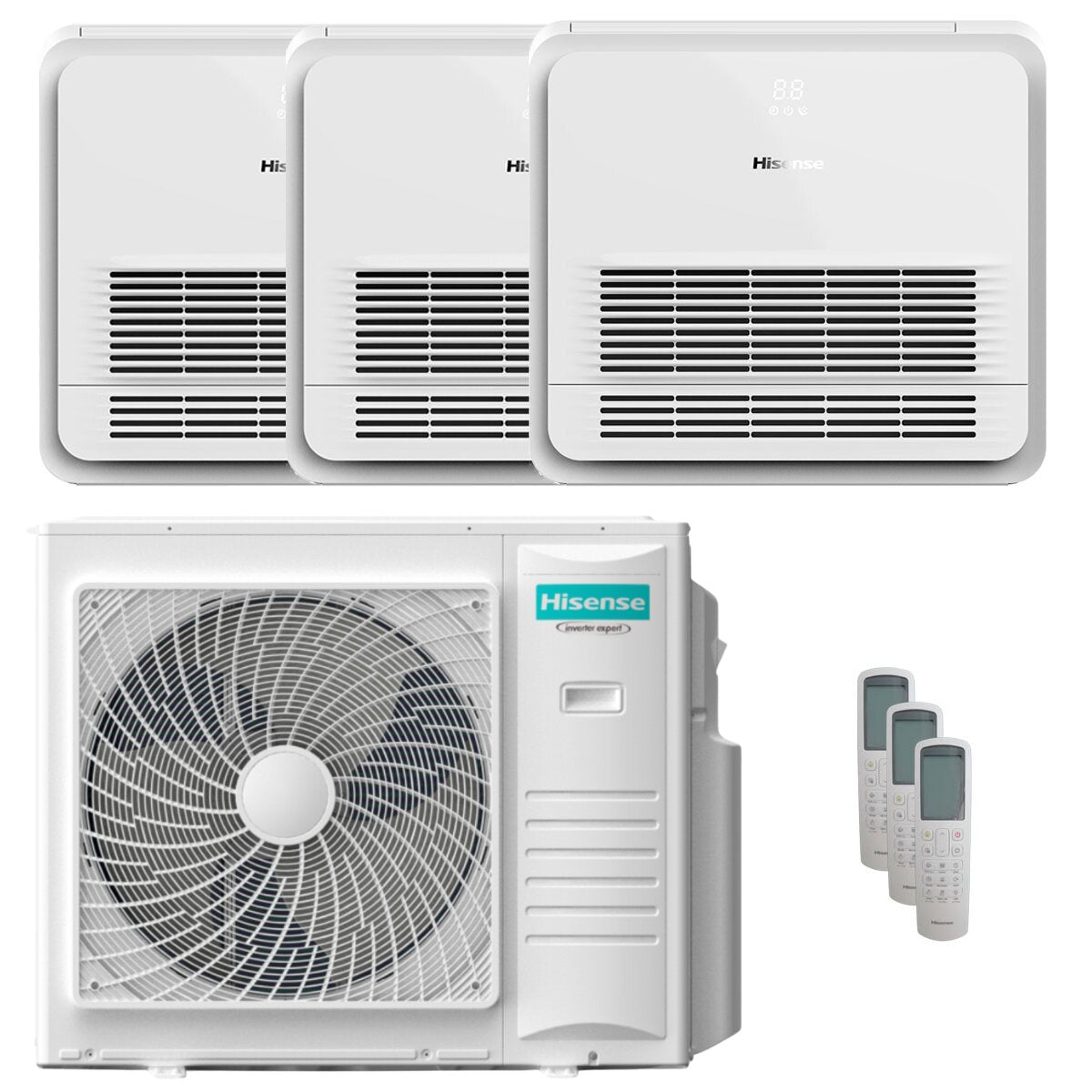 Hisense Console AKT Trial-Split-Klimaanlage 9000+18000+18000 BTU Inverter A++ Außengerät 10 kW