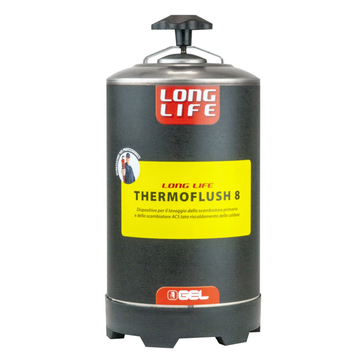 Pressurizable washing device GEL Long Life Thermoflush 8 for boilers