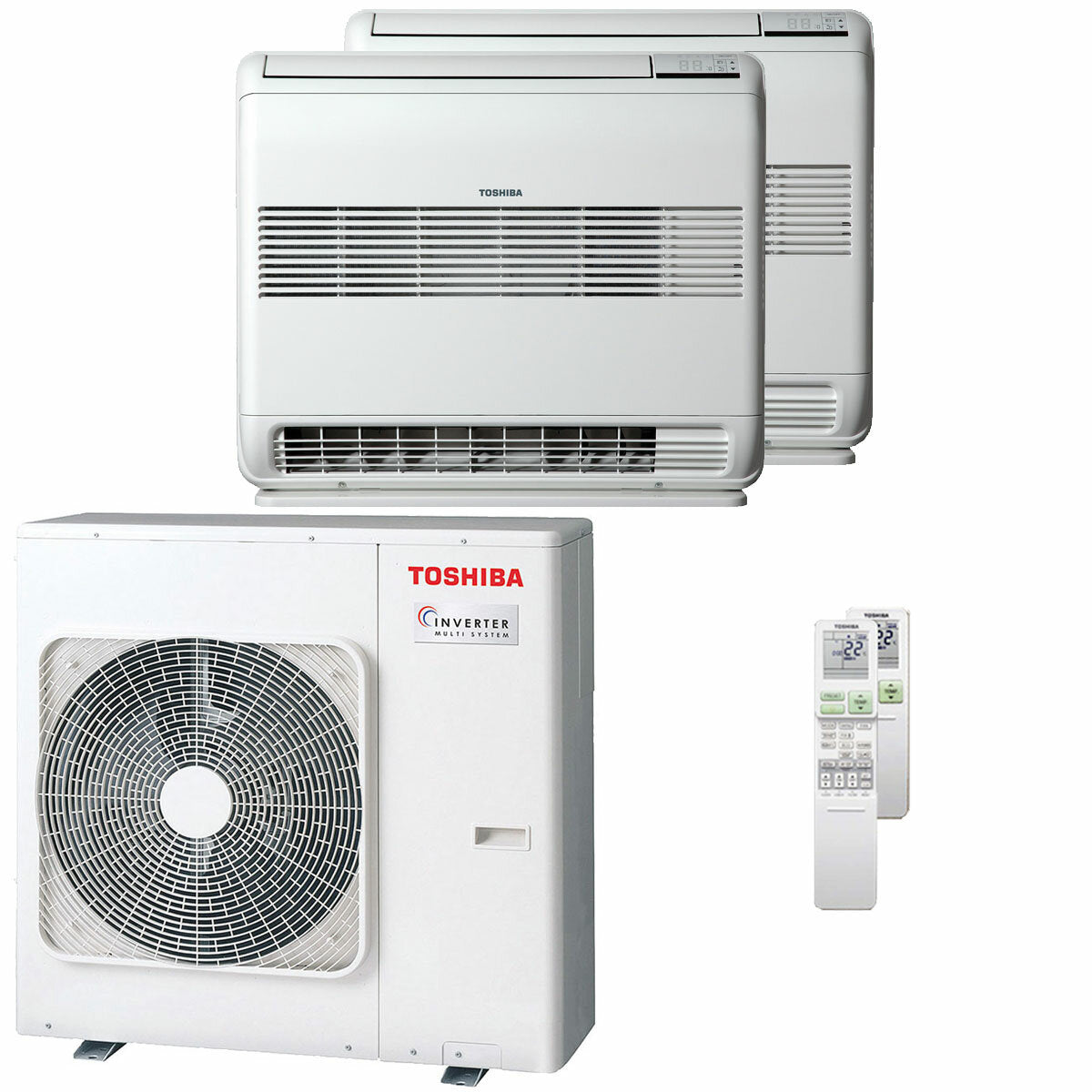 Toshiba Console J2 Dual-Split-Klimaanlage 12000+18000 BTU Inverter A+++ Außeneinheit 8 kW