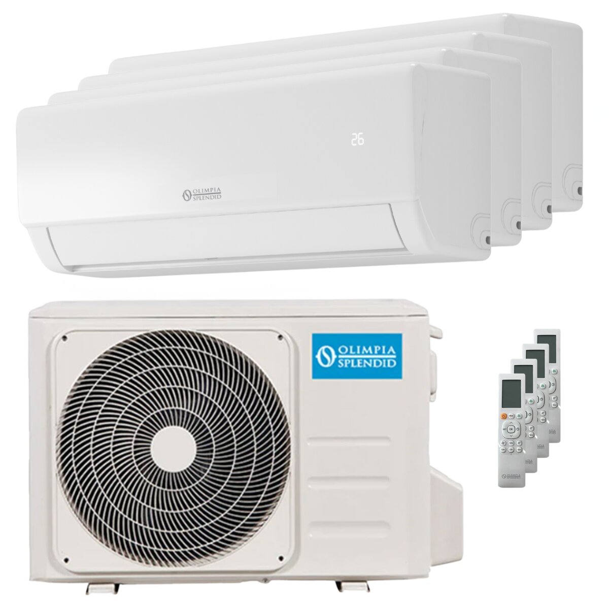 Olimpia Splendid Nexya S5 E Inverter Quadri Split Air Conditioner 9000+9000+12000+18000 BTU Inverter A++ Wi-Fi Outdoor Unit 8.2 kW