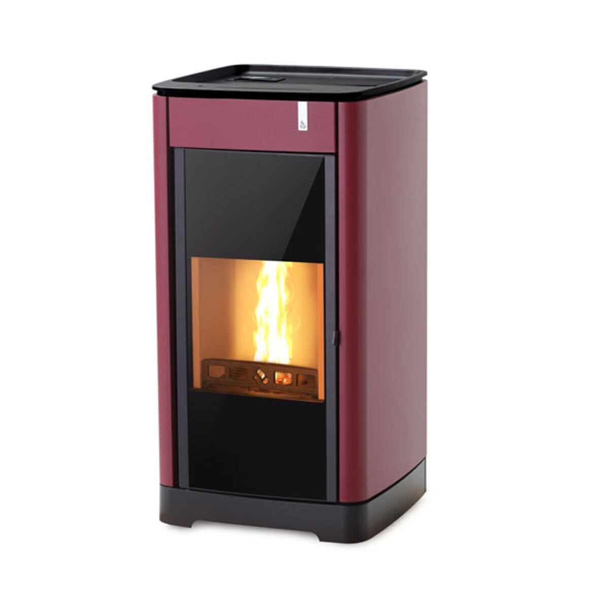 Poêle multicombustible Girolami Furni 26 Bordeaux, 24 kW, kit hydro + ECS