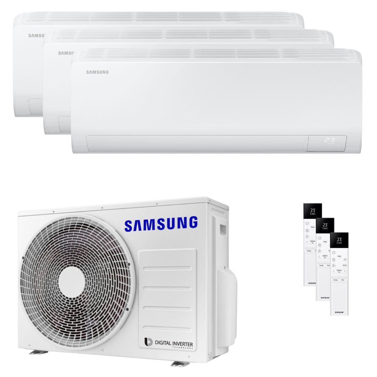 Samsung Cebu S2 trial split air conditioner 7000+9000+9000 BTU inverter A++ wifi external unit 5.2 kW