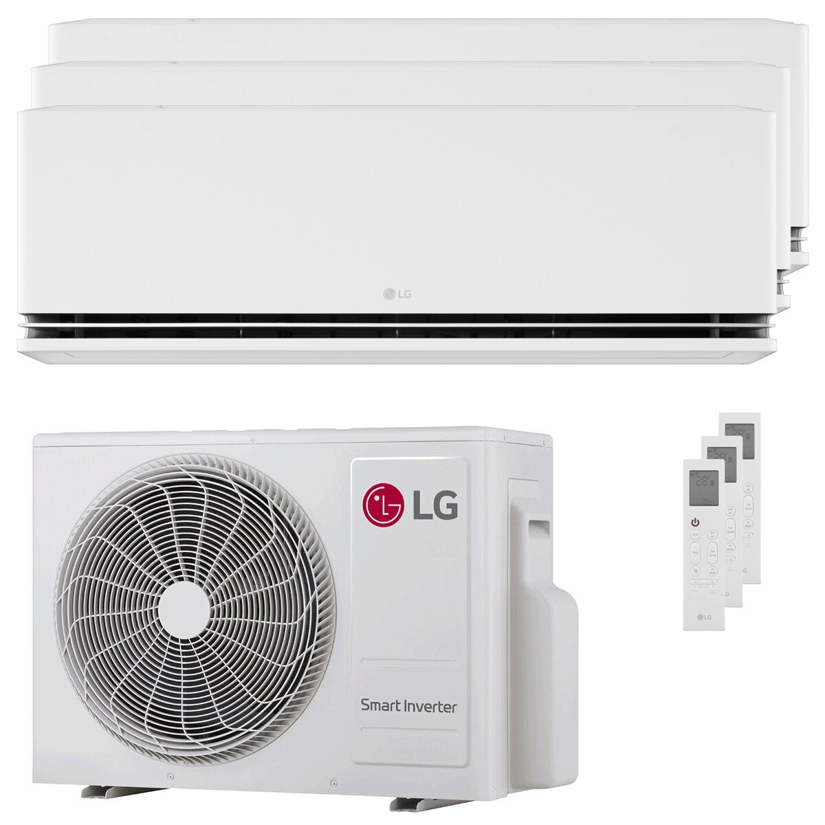 LG DUALCOOL Deluxe AI trial split air conditioner 9000+9000+12000 BTU inverter A+++ wifi external unit 5.3 kW