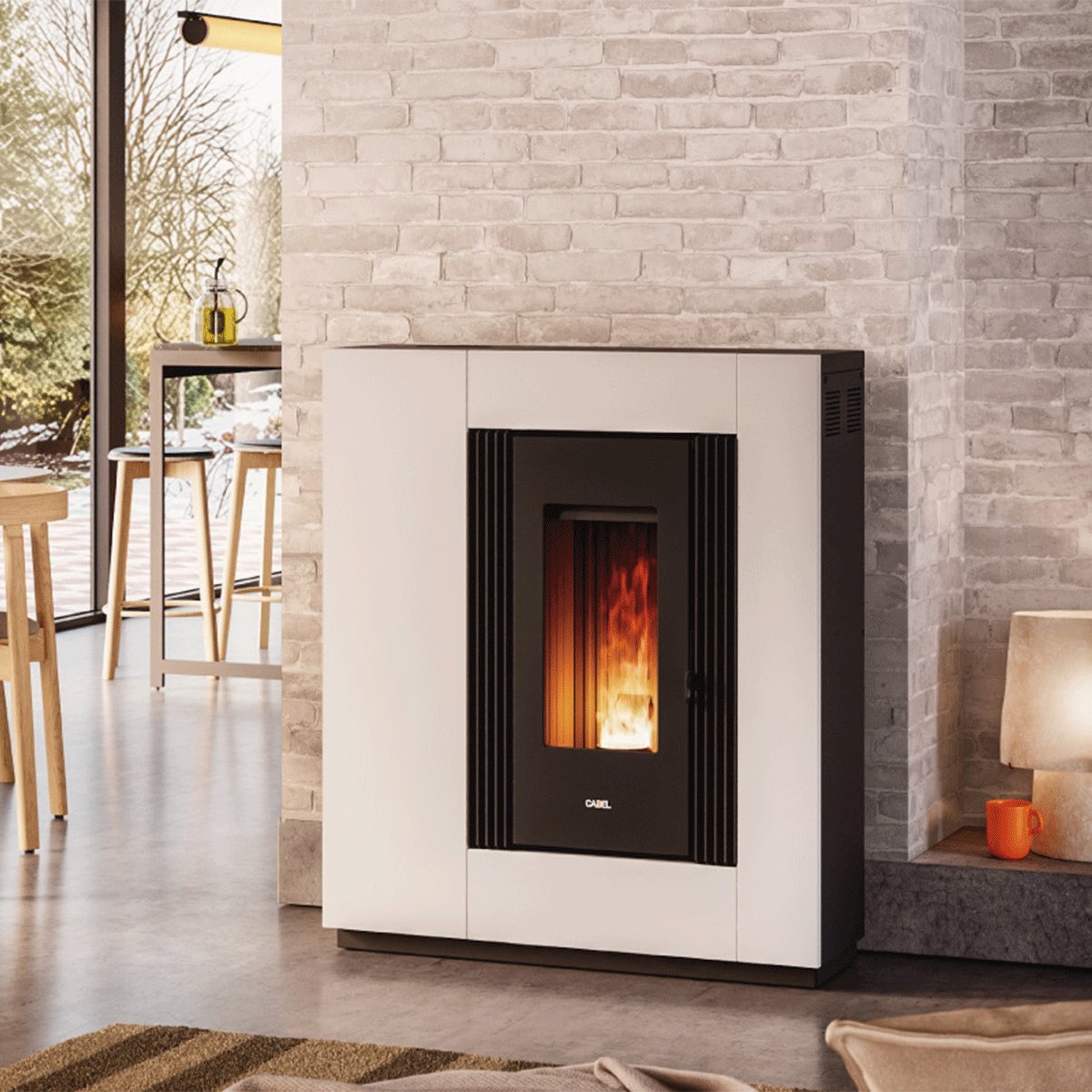 Cadel Vesta Plus 11 Autoclean ducted pellet stove 10.5 kW Wi-Fi white metal