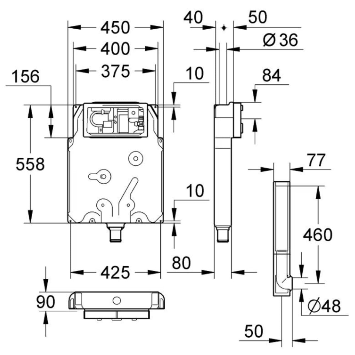 Grohe WC cistern kit + Colani chrome plate