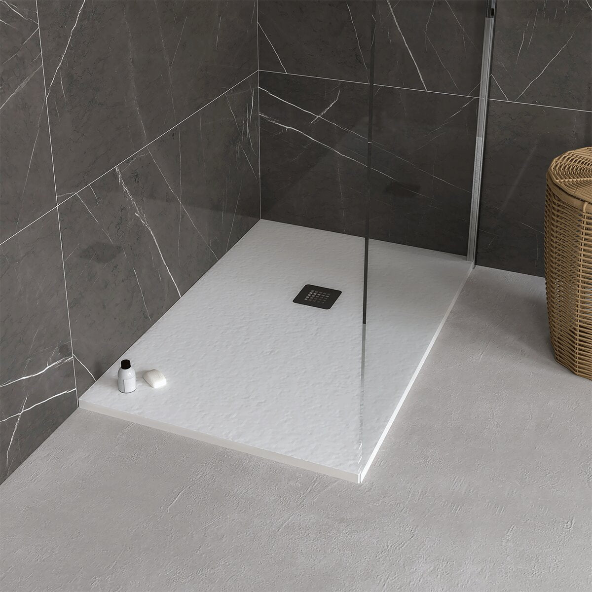 Ercos Stone Shower Tray 900x1200 Rectangular Matt White