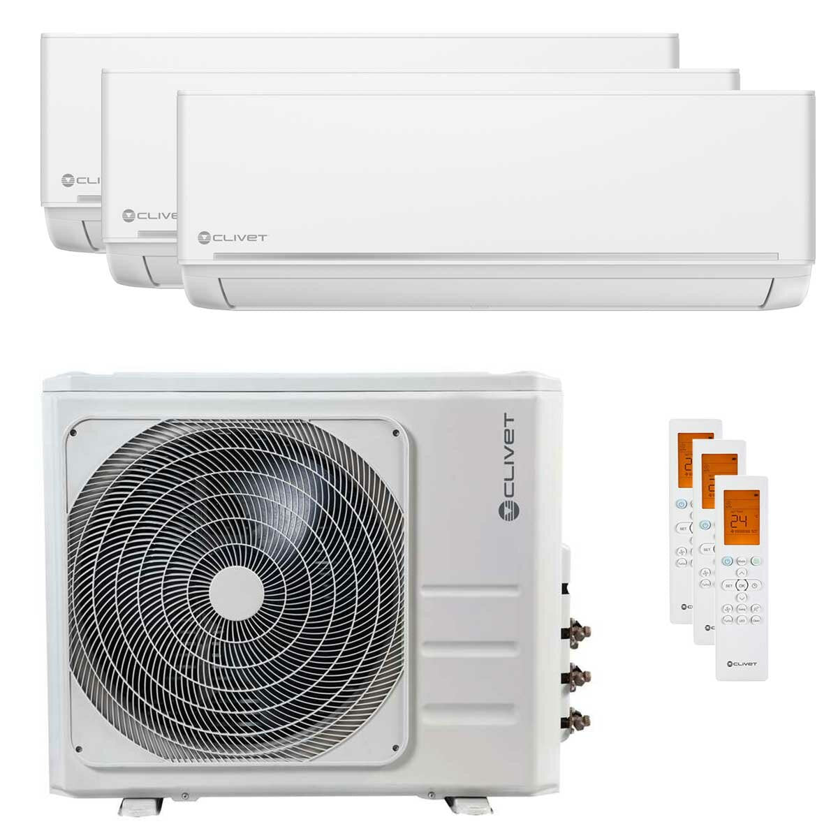 Clivet EZCool trial split air conditioner 9000+12000+18000 BTU inverter A external unit 12.3 kW