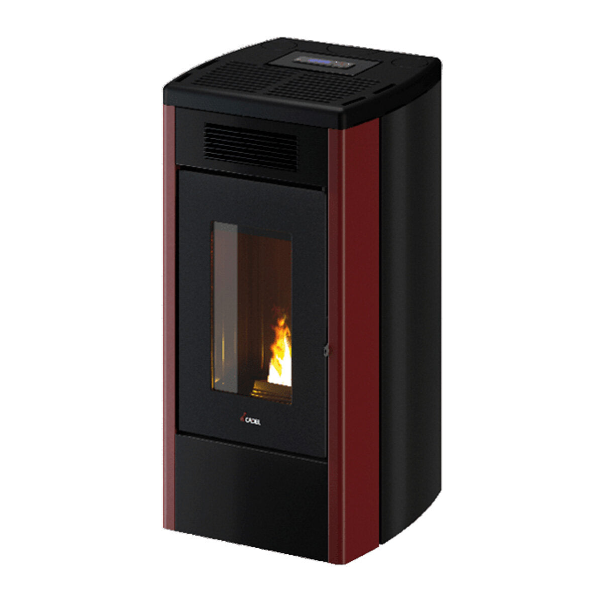 Cadel Atena Plus 14 Pelletkaminofen mit Warmluftzufuhr, 14 kW – WLAN, ROT