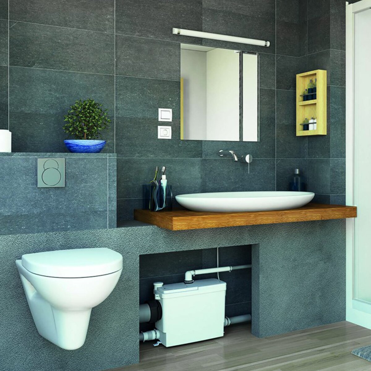 SFA Sanipack Pro UP WC macerator - Built-in for WALL-HUNG WC, WALL-BACK WC, WASHBASIN, BIDET, SHOWER