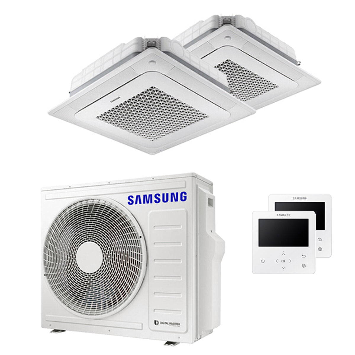 Samsung Klimaanlage Windfree 4-Wege Dual Split 12000 + 18000 BTU Inverter A++ Außengerät 6,8 kW
