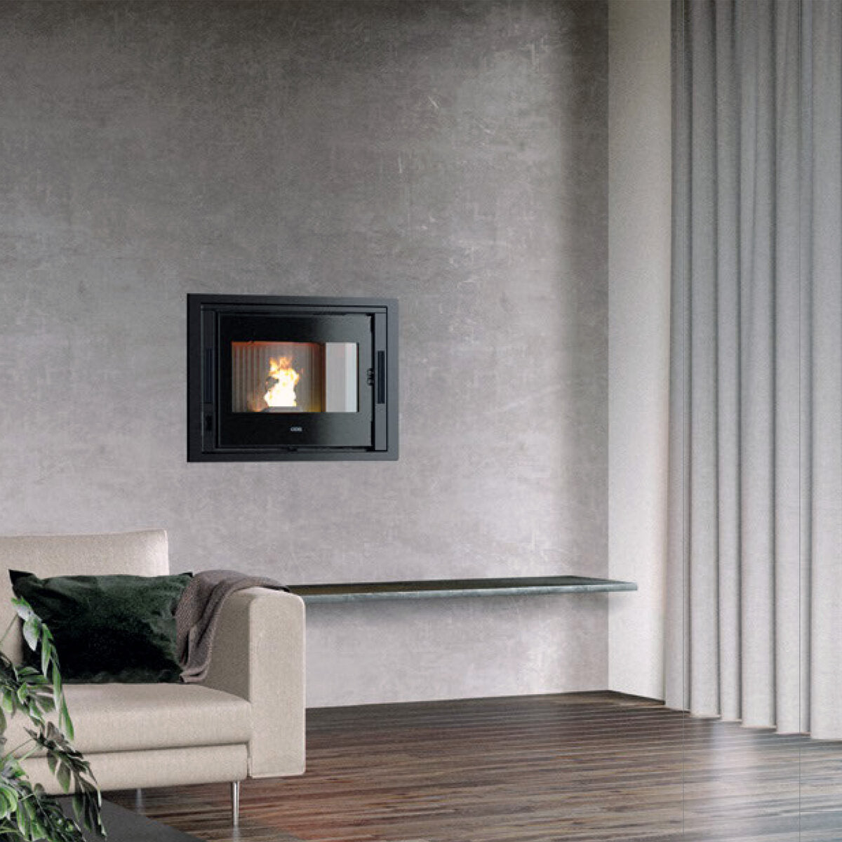 CADEL Zefiro 9 kW pellet fireplace insert with ducted air and wifi