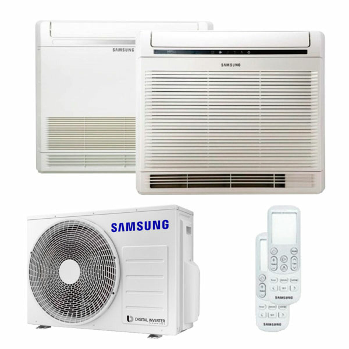 Climatiseur à console double split Samsung 9000 + 18000 BTU onduleur A +++ unité extérieure 5,2 kW