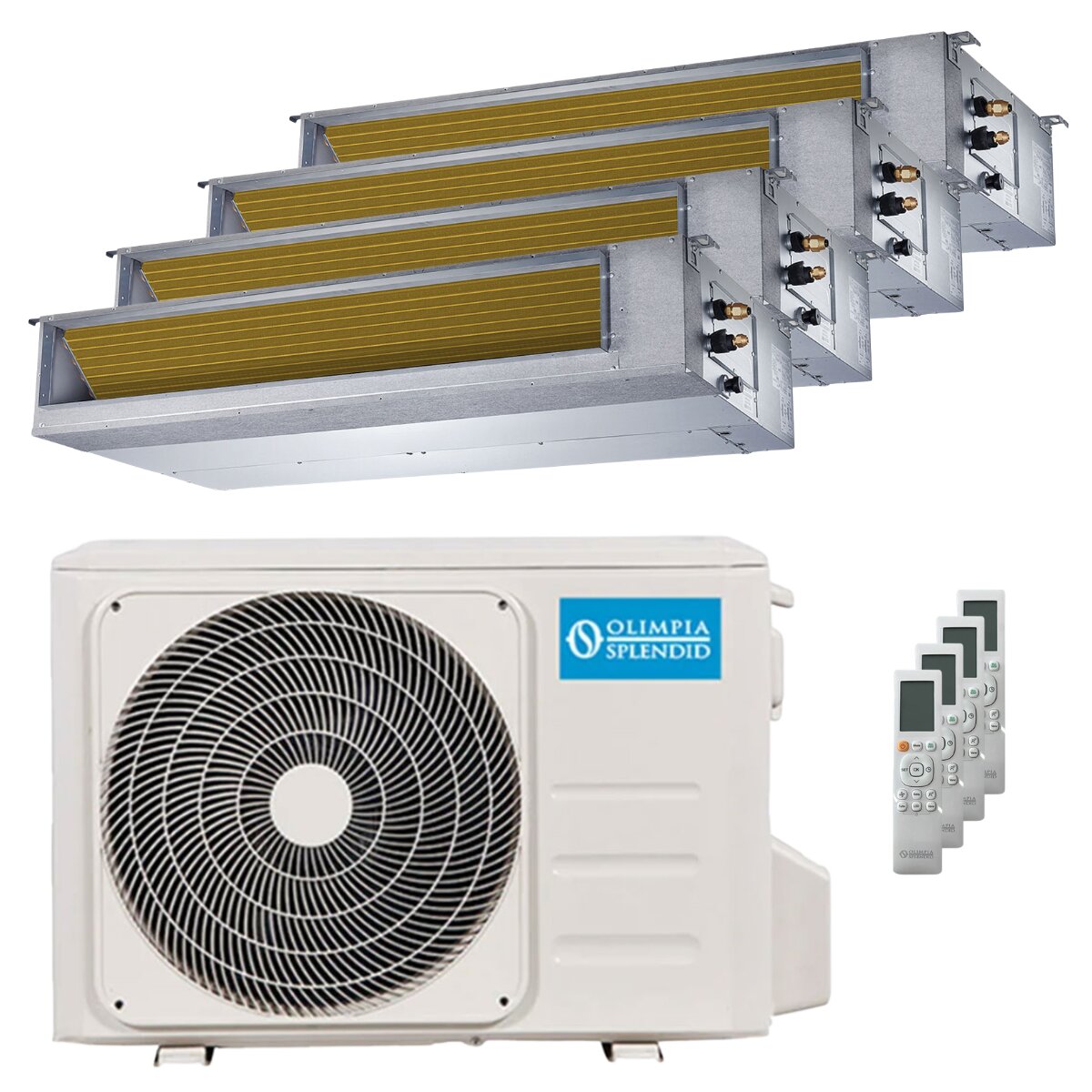 Climatiseur gainable quad split Olimpia Splendid Nexya S6 E, unité extérieure Inverter A+ 8,2 kW, 9000+9000+9000+9000 BTU 