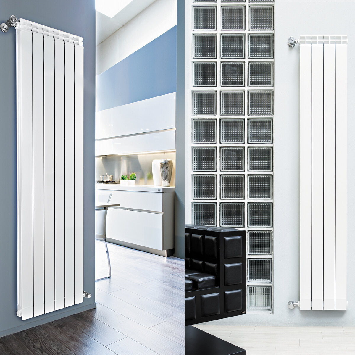 Fondital room furnishing radiator in aluminum 4 elements GARDA DUAL 80 center distance 1000 mm